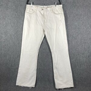 Levis Silvertab Modern Boot Cut Jeans Off White Distressed Mens Size 38x30 *READ